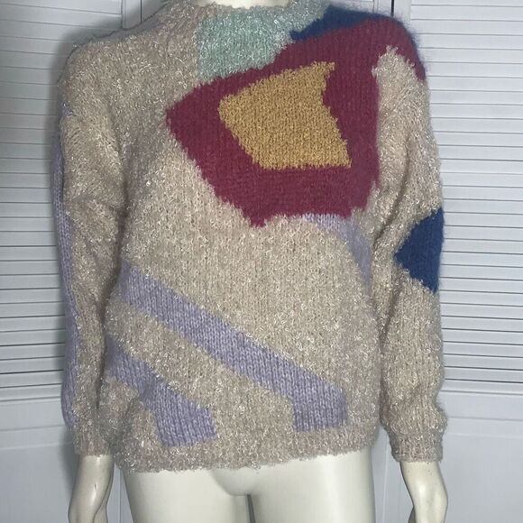 Vintage Pastel Abstract Pullover Sweater‎ Size Medium - Picture 9 of 9